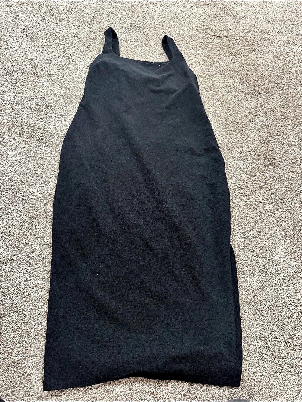 Beyond Yoga Featherweight At The Ready Square Neck Midi Dress Black Large